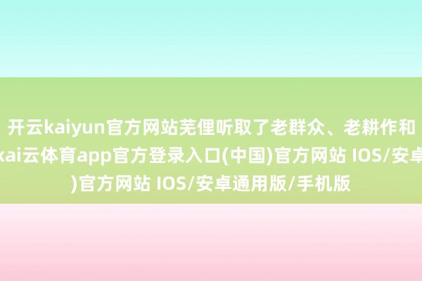 开云kaiyun官方网站芜俚听取了老群众、老耕作和一线耕作成见-kai云体育app官方登录入口(中国)官方网站 IOS/安卓通用版/手机版