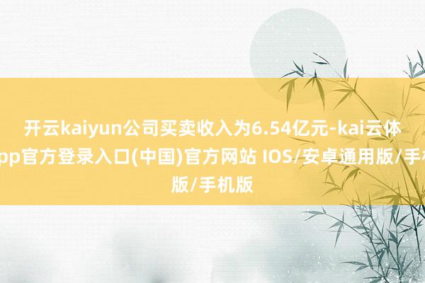 开云kaiyun公司买卖收入为6.54亿元-kai云体育app官方登录入口(中国)官方网站 IOS/安卓通用版/手机版