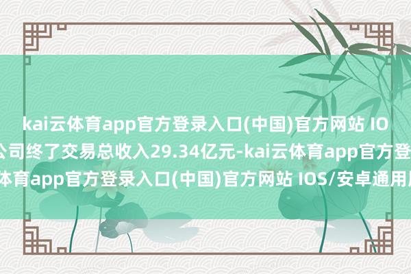 kai云体育app官方登录入口(中国)官方网站 IOS/安卓通用版/手机版公司终了交易总收入29.34亿元-kai云体育app官方登录入口(中国)官方网站 IOS/安卓通用版/手机版