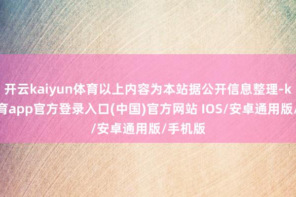 开云kaiyun体育以上内容为本站据公开信息整理-kai云体育app官方登录入口(中国)官方网站 IOS/安卓通用版/手机版