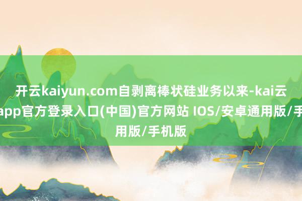 开云kaiyun.com自剥离棒状硅业务以来-kai云体育app官方登录入口(中国)官方网站 IOS/安卓通用版/手机版
